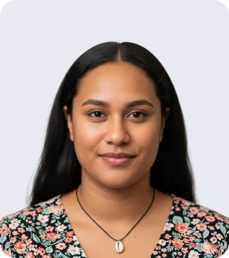 Stylish AI avatar woman in blazer for team updates